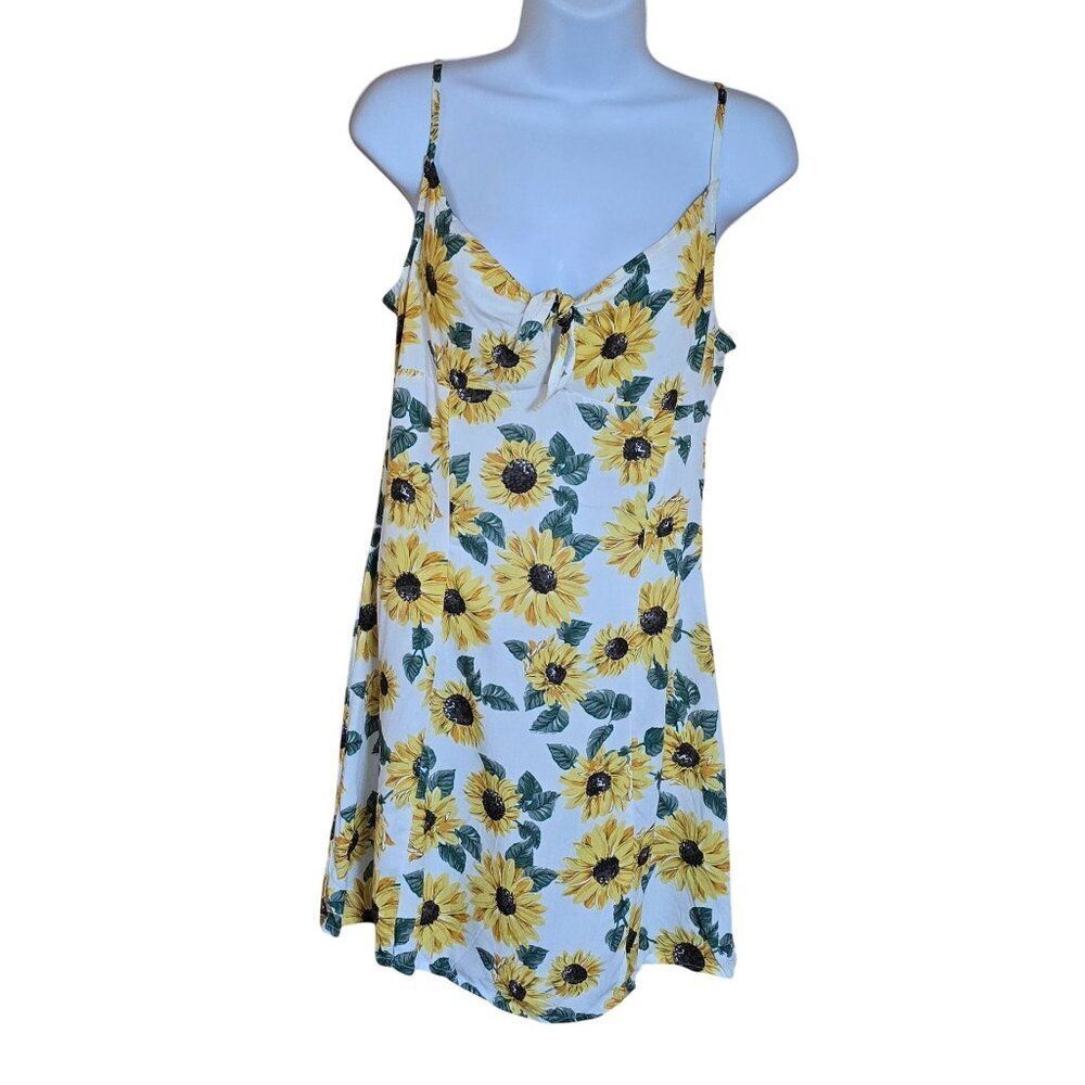 Sunflower Print Mini Sundress beach nautical cottagecore flowercore fairycore